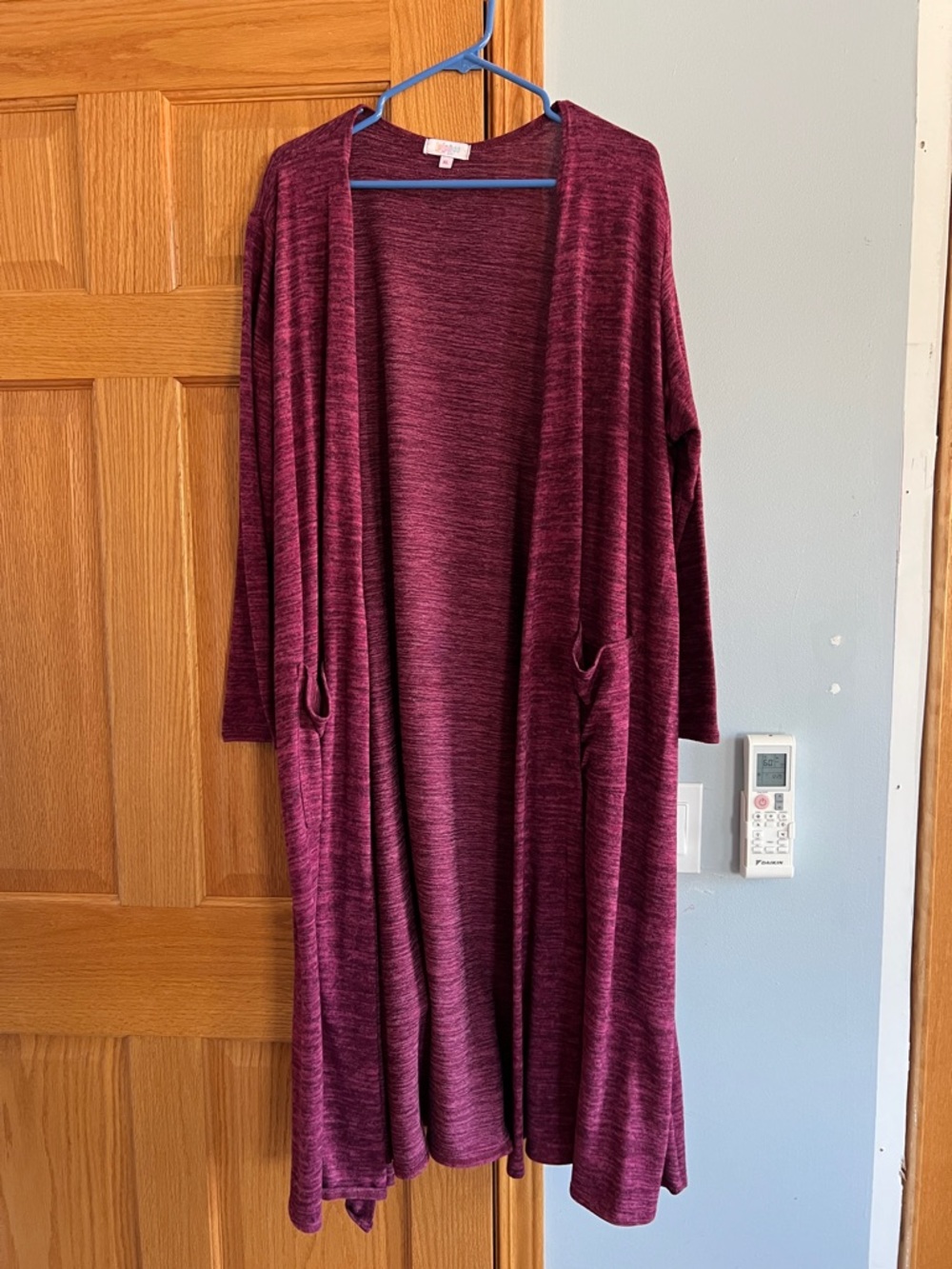 LuLaRoe Long Open-Front Sarah Cardigan in Deep Fuscia